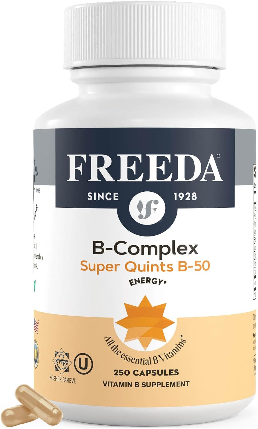 FREEDA Complejo B-50 Súper Quintos – 100 Cápsulas Veganas