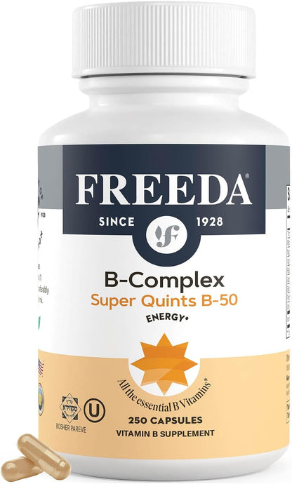FREEDA Complejo B-50 Super Quints – 100 – B1, B2, B3, B5, B6, B12: metabolismo energético – Image 7