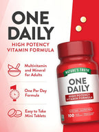 One Daily Multivitamínico Esencial para Mujeres y Hombres | 100 Mini Comprimidos | No GMO y Sin Gluten | Nature's Truth