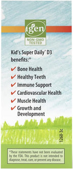 Carlson Kid's Super Daily D3 - Gotas de Vitamina D3 para Niños, 400 UI, 365 Gotas
