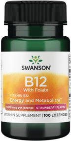 Swanson Vitamina B12 1000 mcg con Folato - 250 Tabletas