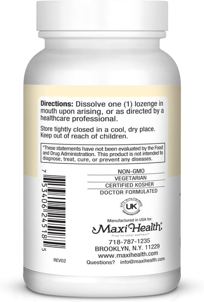 Maxi Health Triple B Lozenges - Complejo B con B12, B6 y Biotina - Sabor Fresa - 180 Pastillas - Kosher – Image 3