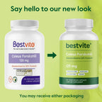 BESTVITE Coleus Forskohlii 125 mg - 20% Forskolin (120 Cápsulas Vegetales) - Con Forslean