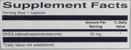 Swanson DHEA 25 mg, 120 Cápsulas – Image 2