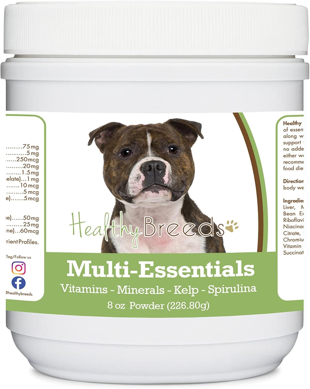 Healthy Breeds Staffordshire Bull Terrier Polvo Multi-Essencial para Perros - Suplemento de Vitaminas, Minerales y Antioxidantes - 227 g