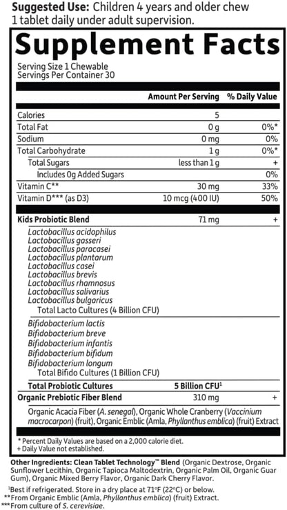 Garden of Life Dr. Formulated Probiotics Organic Kids+ - Probióticos para Niños con Fibra Prebiótica y Vitaminas C y D - – Image 6