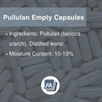 Cápsulas Vacías Tamaño 0 - Pullulan Vegano - 120 Cápsulas Vegetarianas