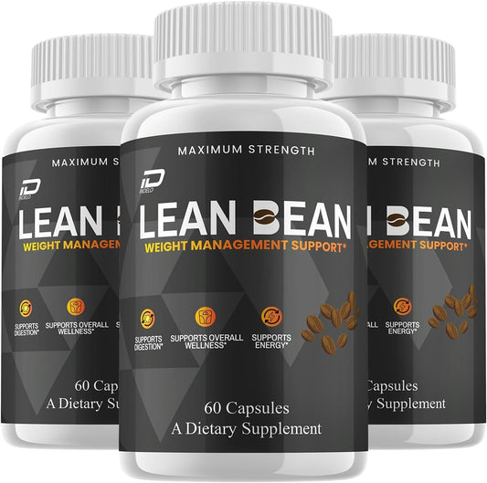 Lean Bean Cápsulas – Fórmula Avanzada, Complemento Alimenticio de Máxima Potencia, 180 Cápsulas (3 Envases)