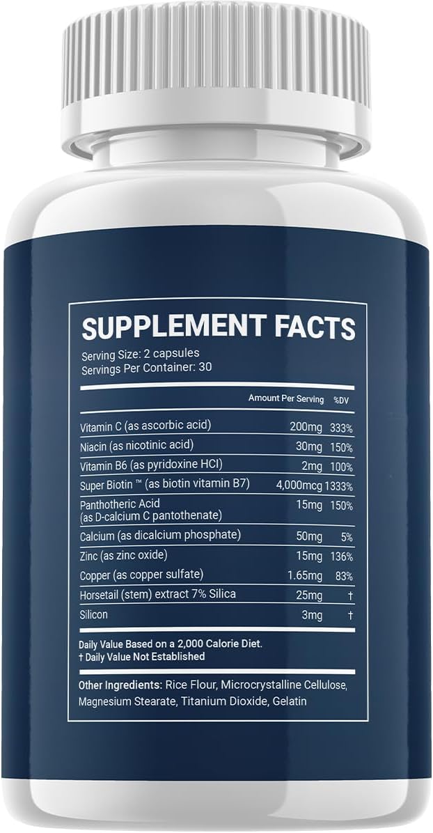 Revifol Cápsulas para el Crecimiento del Cabello - Suplemento con Vitaminas B6, Ácido Fólico y Biotina (5 Paquetes - 300 Cápsulas)
