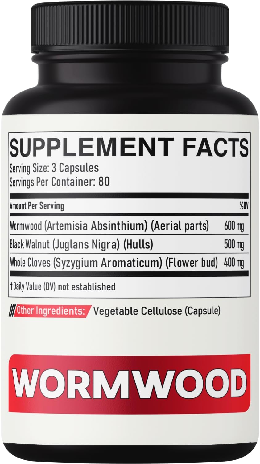 Cápsulas de Artemisa Dulce 1500mg con Nogal Negro y Clavo - 240 Cápsulas Veganas