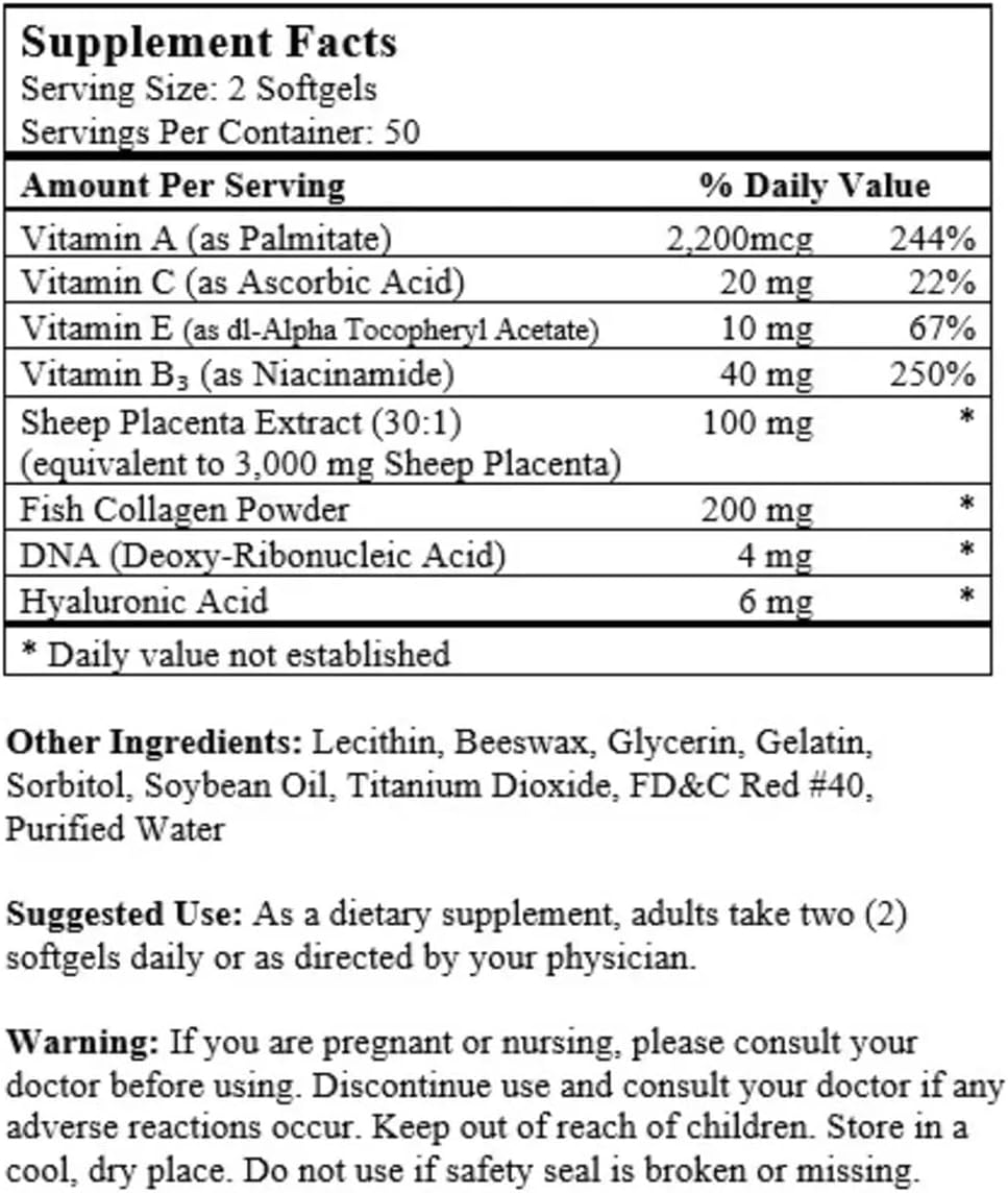Nu-Health Sheep Placenta Complex, 100 Cápsulas