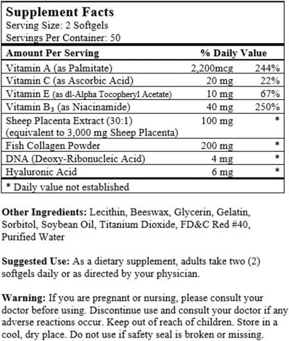 Nu-Health Sheep Placenta Complex 100 Cápsulas (Pack de 8) – Image 3