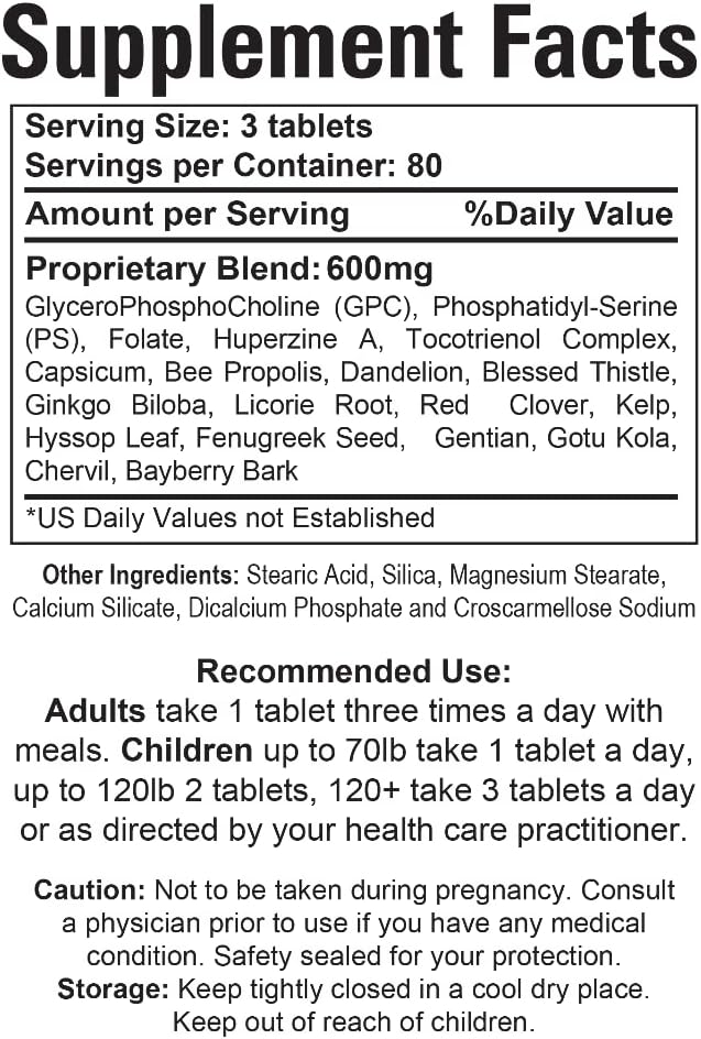 4 Neuro Care - Apoyo para la Memoria - 100% Natural - Complemento Alimenticio