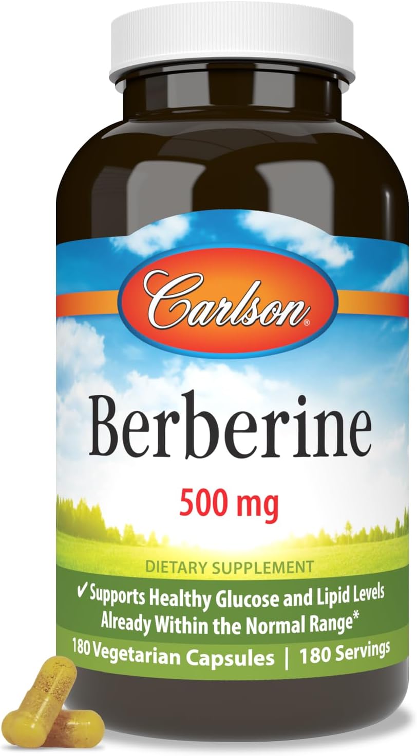 Carlson Berberina, 500 mg, 60 Cápsulas Vegetales - De origen vegetal y sostenible