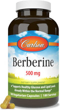 Carlson Berberina – 500 mg, Apoyo Metabólico, 180 Cápsulas Vegetales