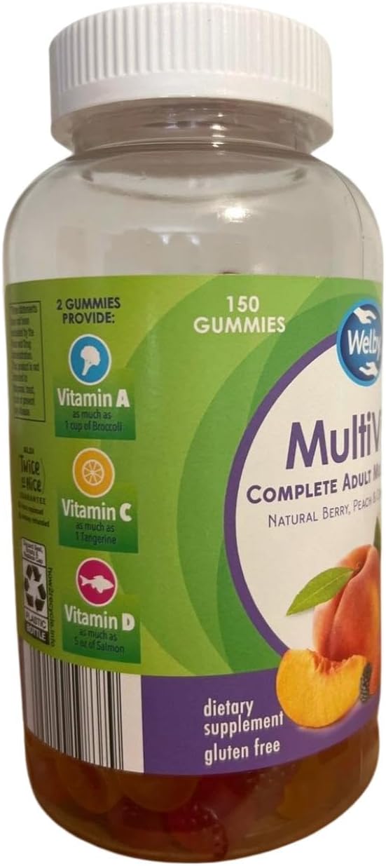 Multivite Complete Adult Multivitamin - Gomitas multivitamínicas con sabor natural, 150 unidades