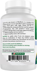Best Naturals Vitamina B2 (Riboflavina) 100 mg 180 Comprimidos - Fórmula Premium - Probado por Laboratorio Externo