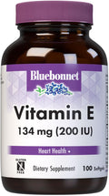 Bluebonnet Vitamina E 200 UI con Tocoferoles Mixtos, 100 Cápsulas Blandas