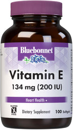 Bluebonnet Vitamina E 200 UI con Tocoferoles Mixtos, 100 Cápsulas Blandas
