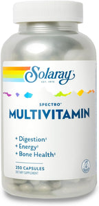 SOLARAY Spectro Multivitamin con Hierro - Complejo Multivitamínico con Calcio, Magnesio, Superalimentos y Enzimas Digestivas - Apoyo para Digestión, Energía y Salud Ósea (360 Cápsulas)