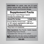 Pueraria Mirifica Cápsulas | Extracto de Raíz | 120 Cápsulas | No-GMO, Sin Gluten | Nature's Reward