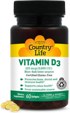 Country Life Vitamina D3 5000 IU – 60 Cápsulas Blandas