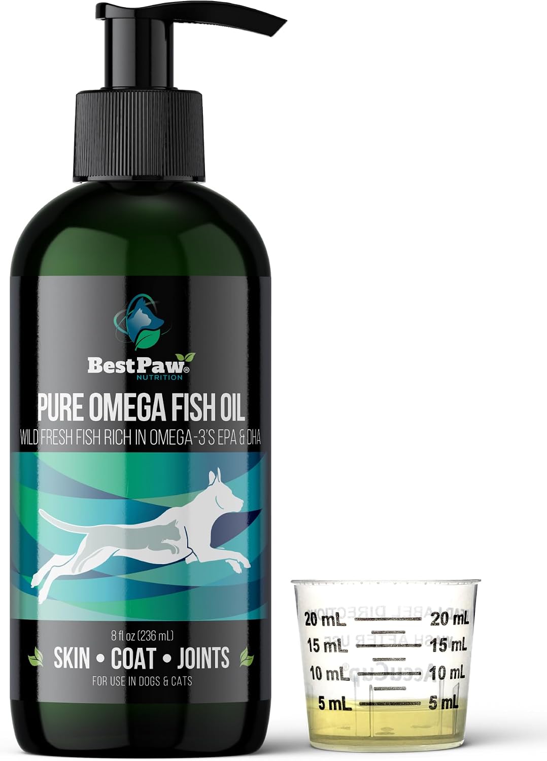 Aceite de Pescado para Perros - Omega 3 Salvaje con Dosificador - 236 ml