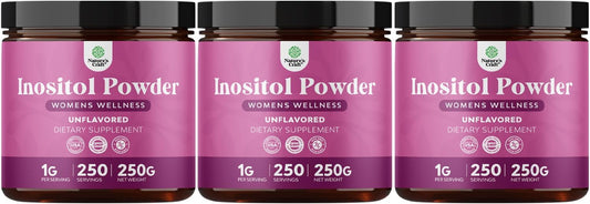 Inositol en Polvo Premium - Apoyo para la Fertilidad y Equilibrio Hormonal - 250g (Pack de 3)