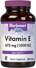 Bluebonnet Vitamina E 1000 UI con Tocoferoles Mixtos, 50 cápsulas