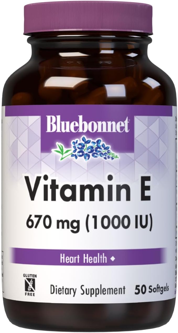 Bluebonnet Vitamina E 1000 UI con Tocoferoles Mixtos, 50 cápsulas
