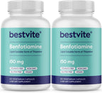 BESTVITE Benfotiamina 150 mg, 360 Cápsulas Vegetales