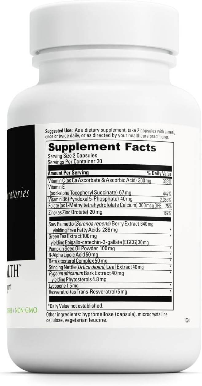 DAVINCI Labs Salud Prostática con Saw Palmetto, Zinc y Té Verde - 60 Cápsulas Vegetarianas