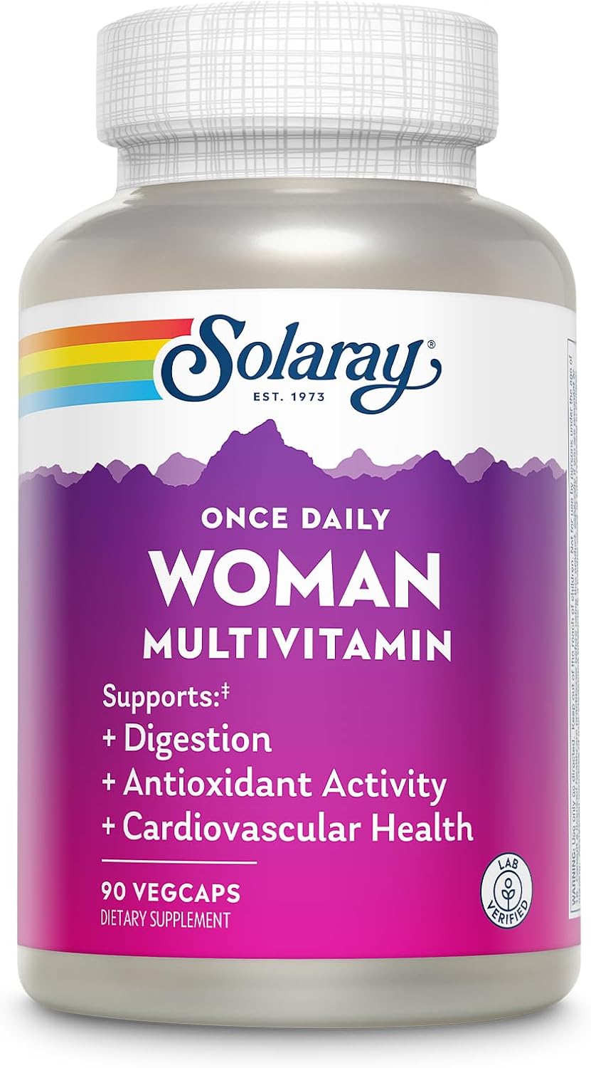 SOLARAY Once Daily Multivitamínico de Alta Energía para Mujeres y Hombres - con Vitamina C, D y Base de Hierbas y Alimentos Integrales - 180 Cápsulas