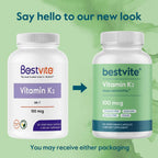 BESTVITE Vitamina K2 100 mcg (MK-7) - 240 Cápsulas Vegetarianas