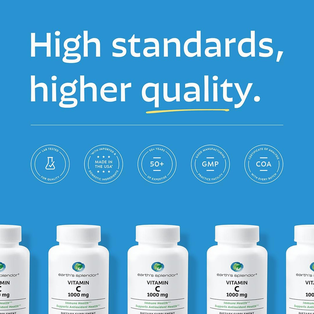 Earth's Splendor Vitamina C 1000 mg – 200 Caplets (2 Paquetes)