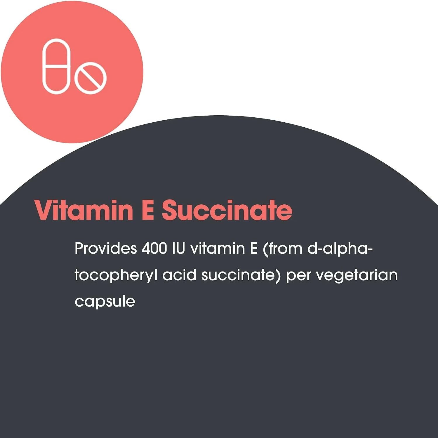 Nutricology Vitamina E Succinato - 400 UI d-Alfa-Tocoferil Succinato - Cápsulas Vegetales Hipoalergénicas