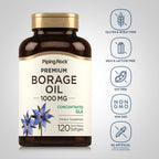Piping Rock Aceite de Borraja 1000mg | 120 Cápsulas Blandas | Omega 3 6 9 | Prensado en Frío y Sin Hexano | No OGM, Sin Gluten