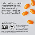 Sports Research Vitamina K2 (MK-7) 45mcg con Aceite de Coco MCT - 90 Cápsulas Vegetales Veganas