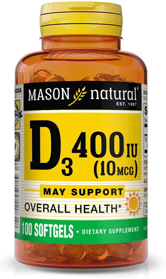 Mason Natural Vitamina D 400 UI - 100 Cápsulas Blandas