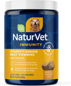 NaturVet VitaPet Senior Daily Vitamins Plus Glucosamine para Perros, 60 comprimidos masticables