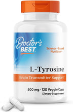 Doctor's Best L-Tirosina 500 mg - 120 Cápsulas Veganas