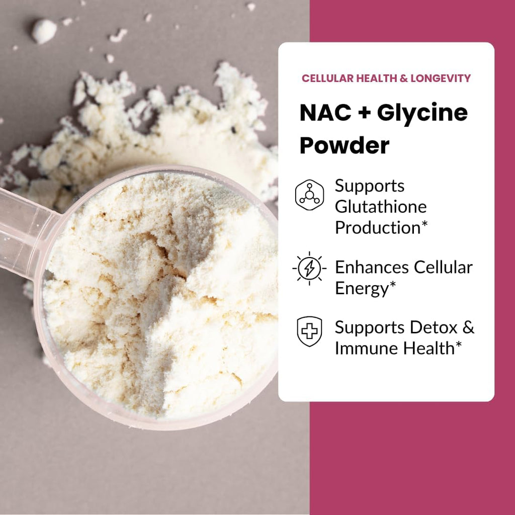 Apeiron Elementals NAC + Glycine Powder - 2500mg - Producción de Glutatión, Apoyo Inmunológico y Energía Celular