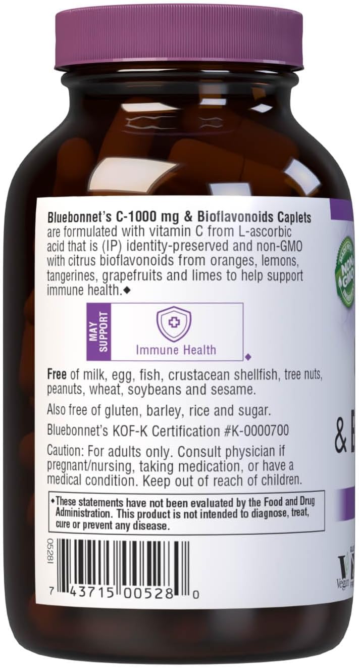 Bluebonnet Vitamina C 1000 mg con Bioflavonoides, 90 Comprimidos
