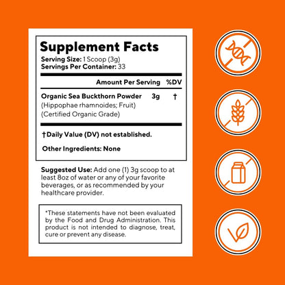 Vitapia - Extracto de Espino Amarillo Orgánico en Polvo con Omega 7 y Omega 3, 6, 9 - 100 g – Image 8
