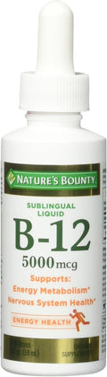 Nature's Bounty B-12 5000 mcg Sublingual Líquido, 59 ml (Pack de 5)