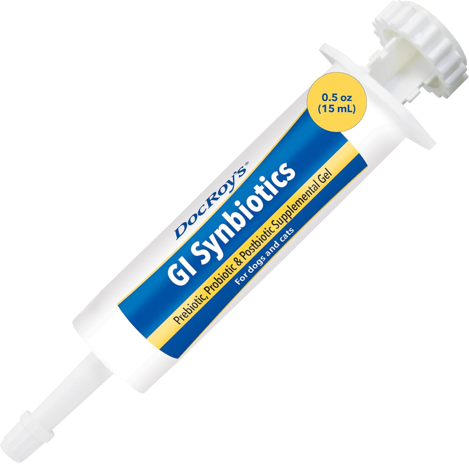 Doc Roy's GI Synbiotics Gel Probiótico y Prebiótico para Perros y Gatos - Sabor Pollo, 15ml