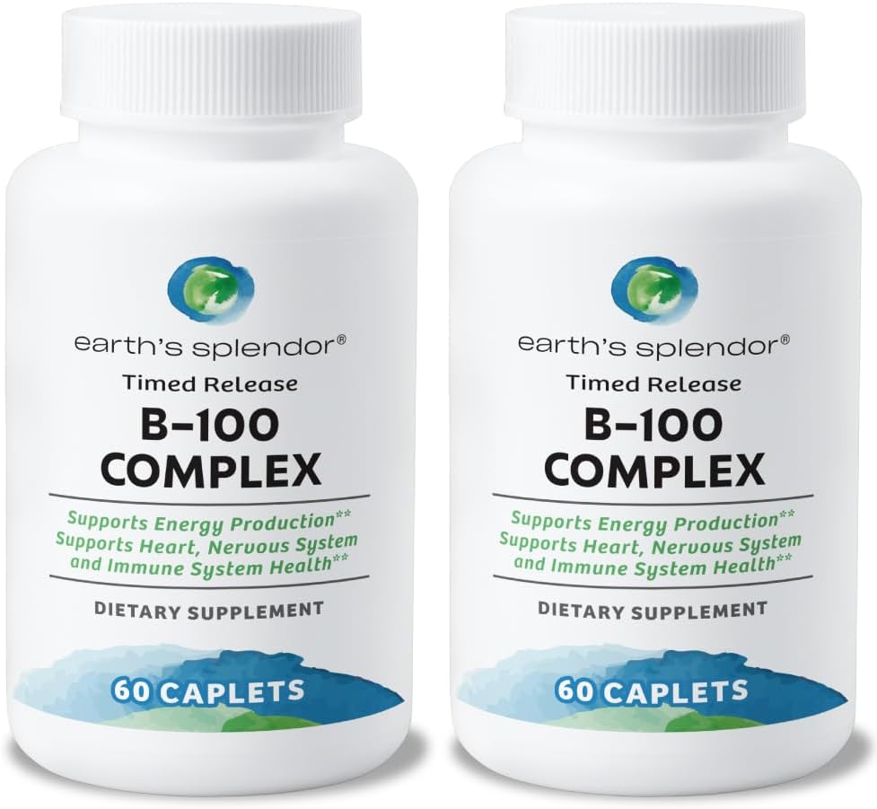 Earth's Splendor Complejo B - 60 Comprimidos - Apoya Energía, Metabolismo y Sistema Inmunológico