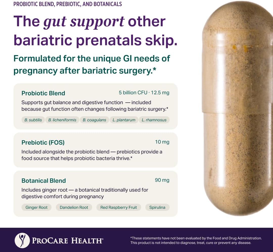 ProCare Health Vitaminas Prenatales Bariátricas con Hierro (60 Cápsulas)