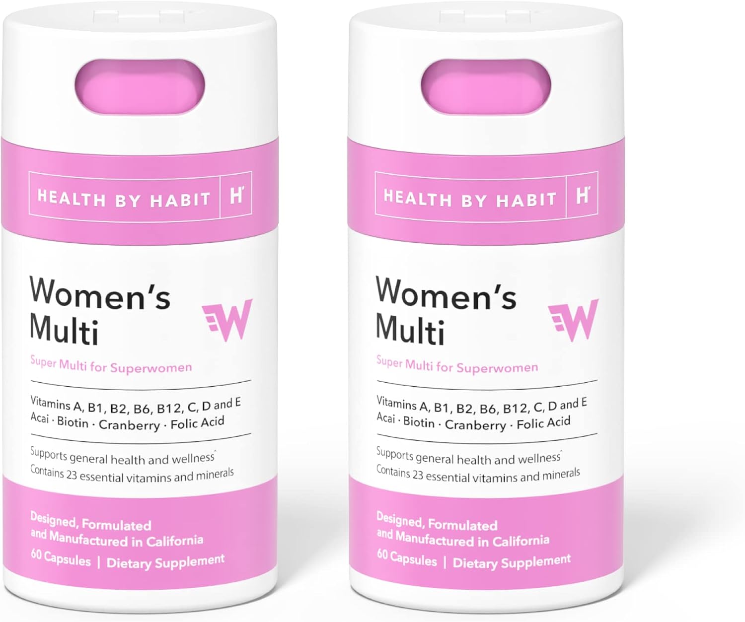 Health by Habit Suplemento Multivitamínico para Mujeres 2 Pack (120 Cápsulas) - 23 Vitaminas y Minerales Esenciales