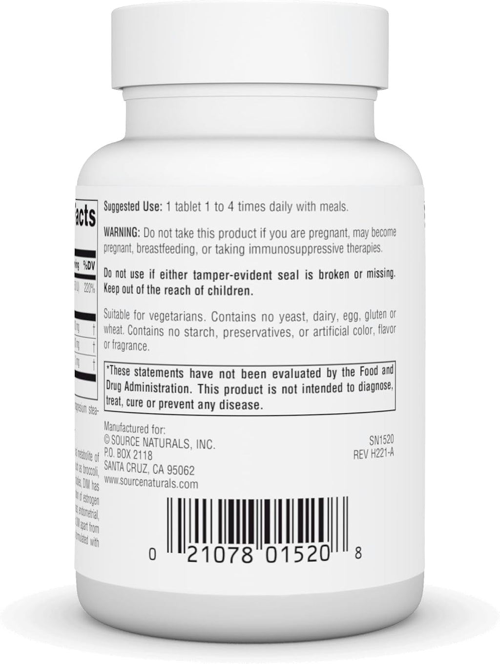Source Naturals DIM, Diindolilmetano, 100 mg - 30 Comprimidos
